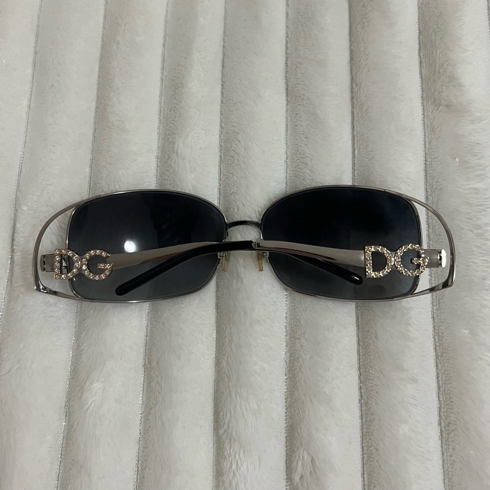 Dolce & Gabbana Silver/Black Crystal Sunglasses